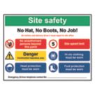 Essentials  "No Hat, No Boots, No Job" Sign 800mm x 600mm