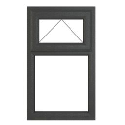 Crystal  Top Opening Clear Double-Glazed Casement Anthracite on White uPVC Window 610mm x 820mm