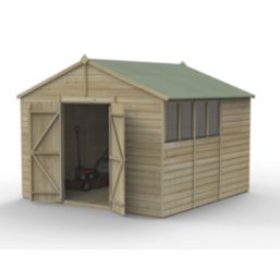 Forest Beckwood 10' x 9' 6" (Nominal) Apex Shiplap Timber Shed with Base