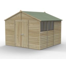 Forest Beckwood 10' x 9' 6" (Nominal) Apex Shiplap Timber Shed with Base