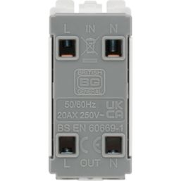 British General Nexus 800 Grid 20A Grid DP Bell Icon Printed Switch White