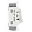 British General Nexus 800 Grid 20A Grid DP Bell Icon Printed Switch White