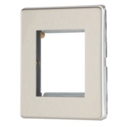 Contactum Lyric 2-Module Modular Faceplate Brushed Steel