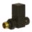 Towelrads  15mm x 1/2" Black Straight Designer Manual Radiator Valve & Lockshield  2 Pack