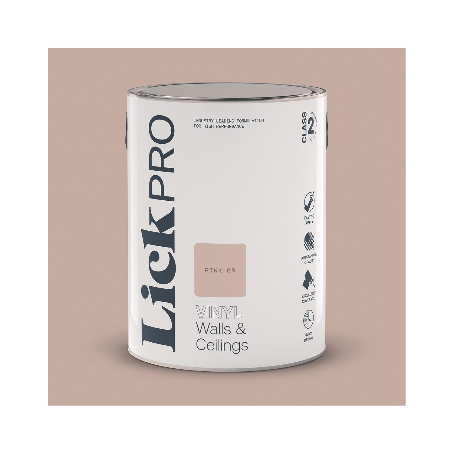 LickPro 5Ltr Pink 08 Vinyl Matt Emulsion Paint (600TM)