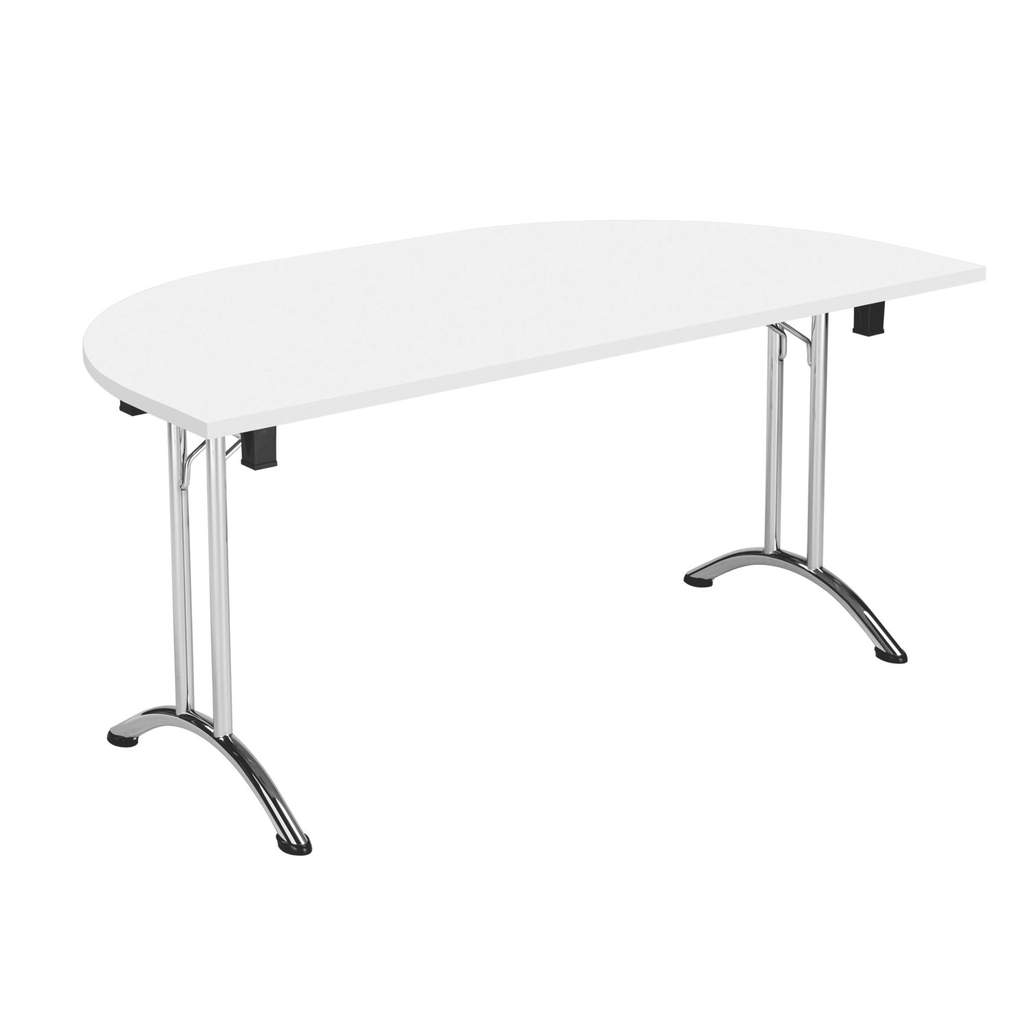 TC Group One Union Semi-Circular Folding Table White/Chrome 1600mm x 800mm (600TT)