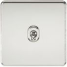Knightsbridge  10AX 1-Gang Intermediate Switch Polished Chrome with Colour-Matched Inserts