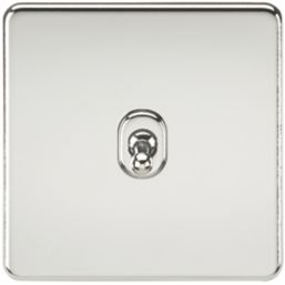 Knightsbridge  10AX 1-Gang Intermediate Switch Polished Chrome with Colour-Matched Inserts