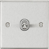 Knightsbridge CSTOG12BC 10AX 1-Gang Intermediate Switch Brushed Chrome with Colour-Matched Inserts