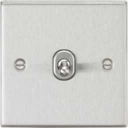 Knightsbridge CSTOG12BC 10AX 1-Gang Intermediate Switch Brushed Chrome with Colour-Matched Inserts