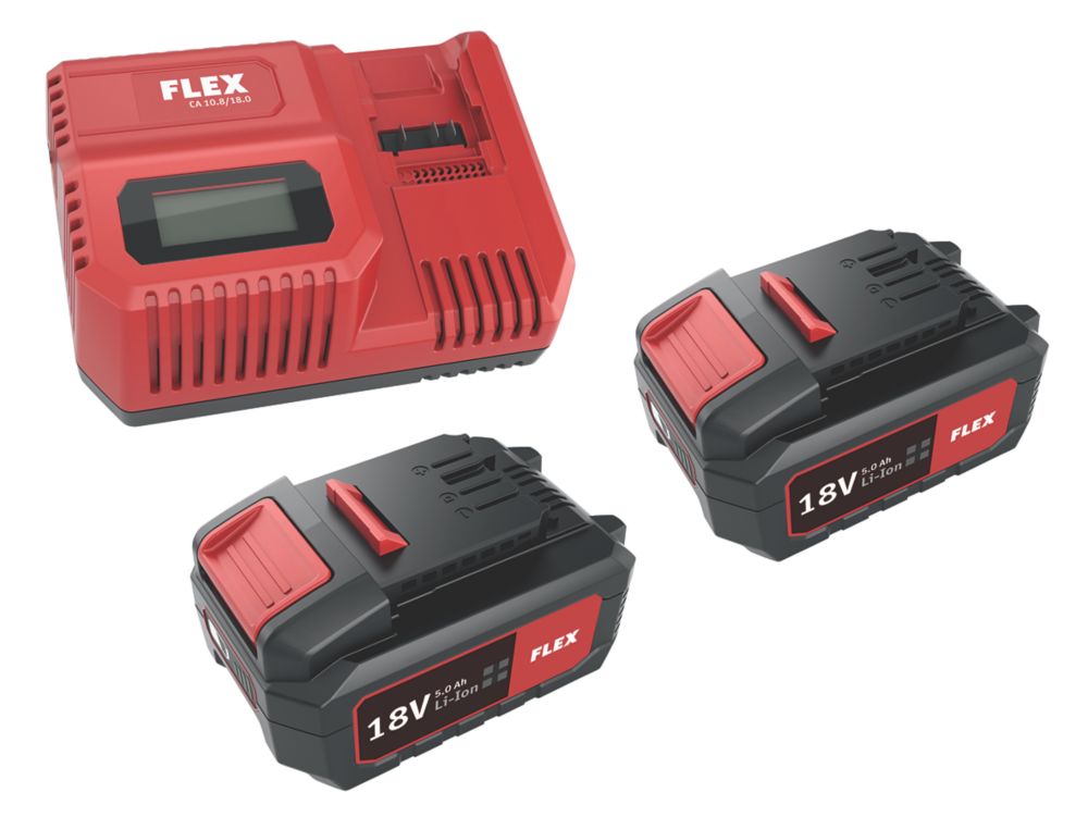 Flex PSet 55 R/BS 18V 5.0Ah LiIon Battery & Charger Set Screwfix