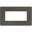 Knightsbridge Screwless 4-Module Modular Faceplate Smoked Bronze