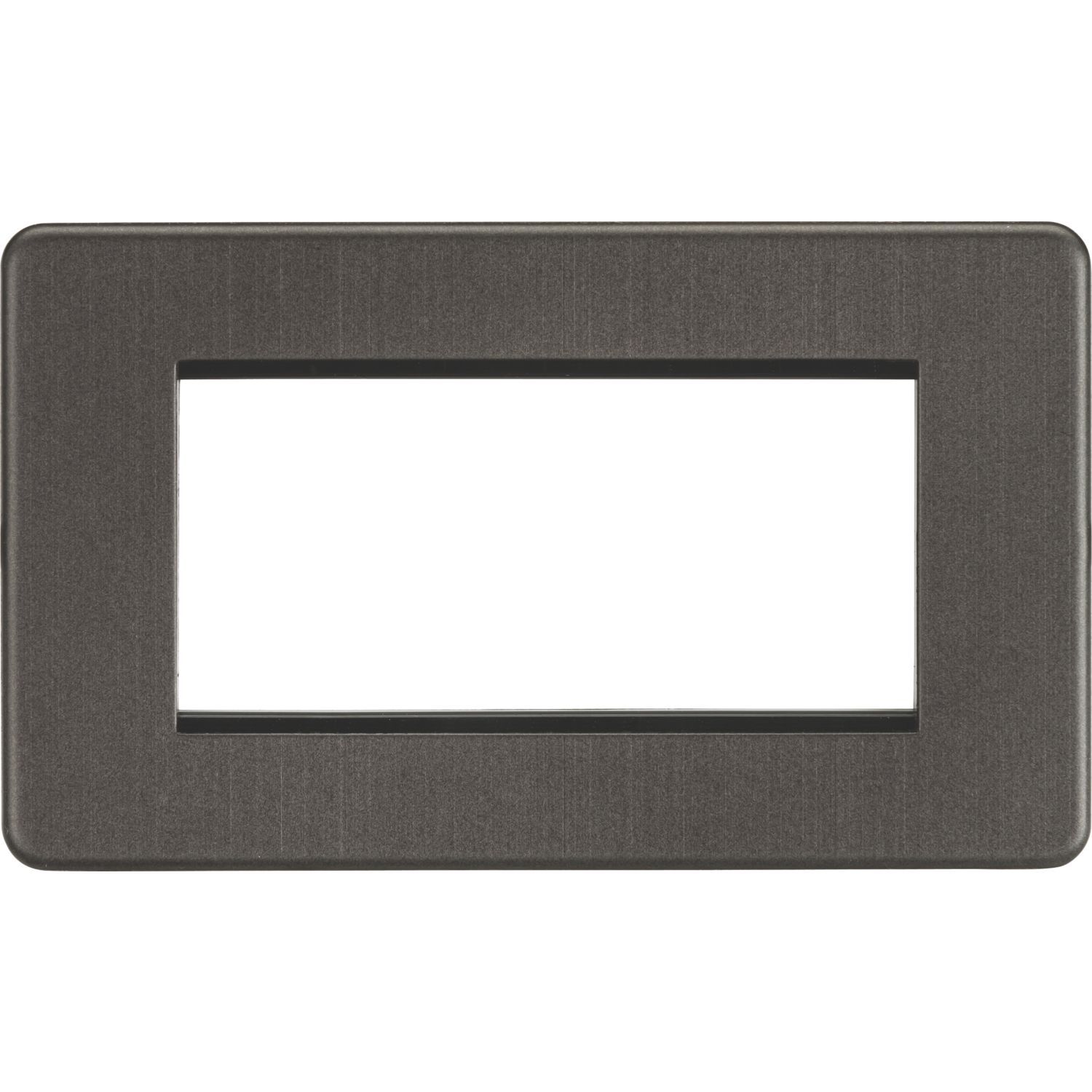 Knightsbridge Screwless 4-Module Modular Faceplate Smoked Bronze (600YA)