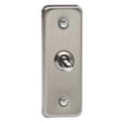 Varilight  10A 1-Gang 2-Way Architrave Light Switch  Brushed Steel with Colour-Matched Inserts