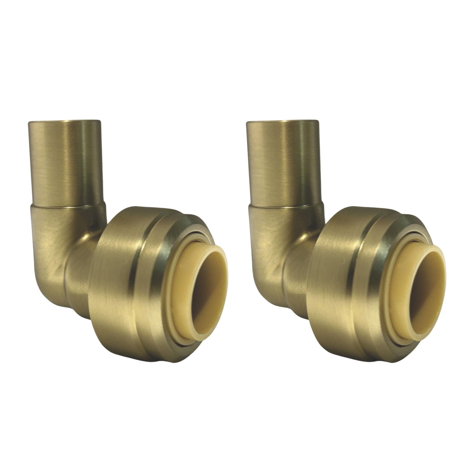 ETAL Brass Push-Fit Equal 90° Stem Elbow 15mm 2 Pack (600YU)