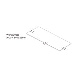 Mariz  Pure White Composite Kitchen Worktop 640mm x 1500mm x 12mm
