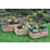 Forest Durham Rectangular Planter Set Natural Wood 900mm x 500mm x 330mm 3 Pieces