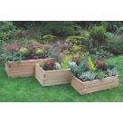 Forest Durham Rectangular Planter Set Natural Wood 900mm x 500mm x 330mm 3 Pieces