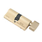 Smith & Locke Fire Rated 1 Star Thumbturn 6-Pin Euro Cylinder Lock 35-35 (70mm) Polished Brass