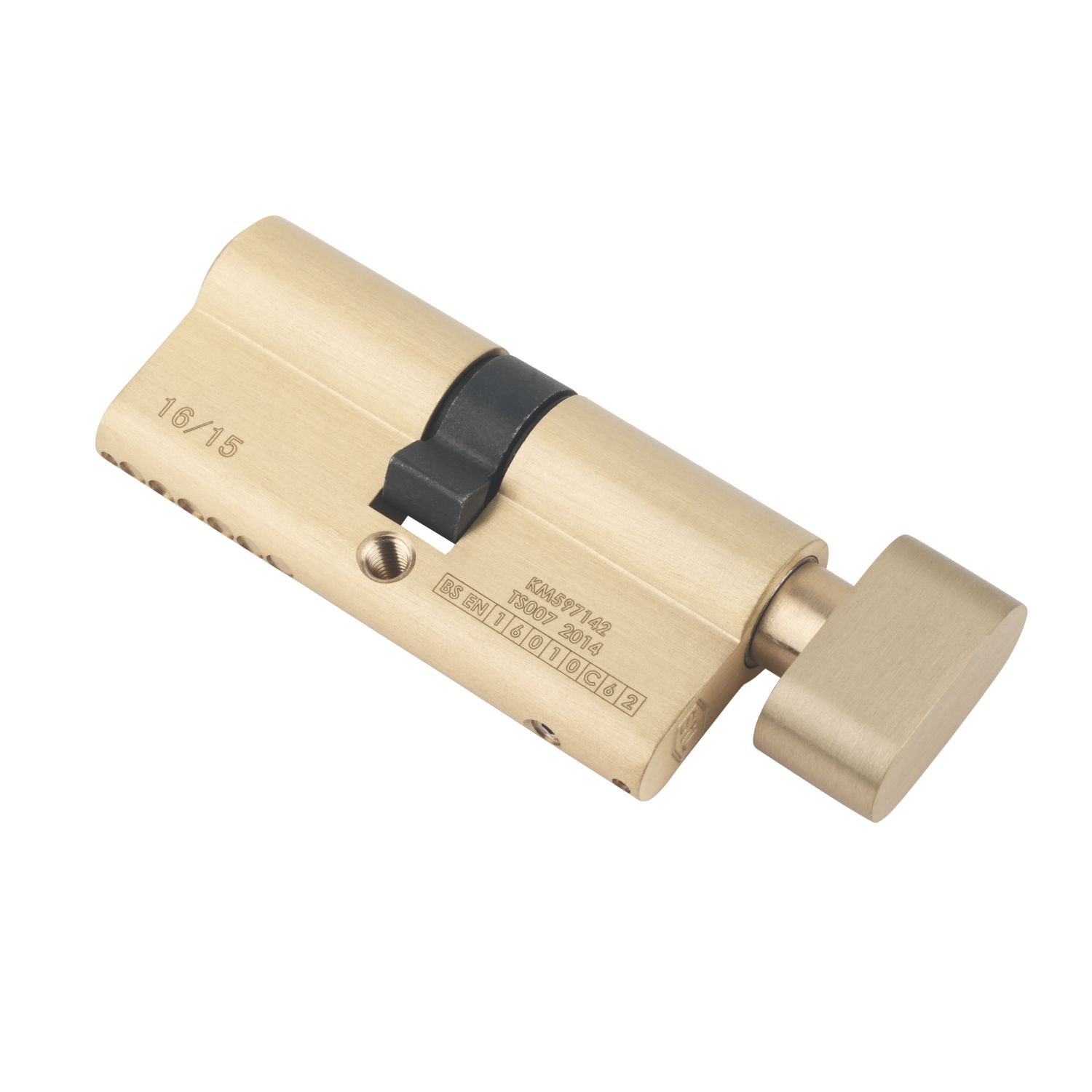 Smith & Locke Fire Rated 1 Star Thumbturn 6-Pin Euro Cylinder Lock 35-35 (70mm) Polished Brass (6017P)