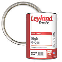 Leyland Trade  High Gloss Brilliant White  Paint 5Ltr