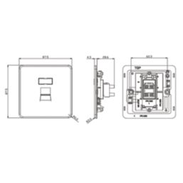 Knightsbridge SFC6MW 1-Gang RJ45 Matt White with Colour-Matched Inserts