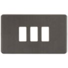 Knightsbridge  3-Module Grid Faceplate Smoked Bronze