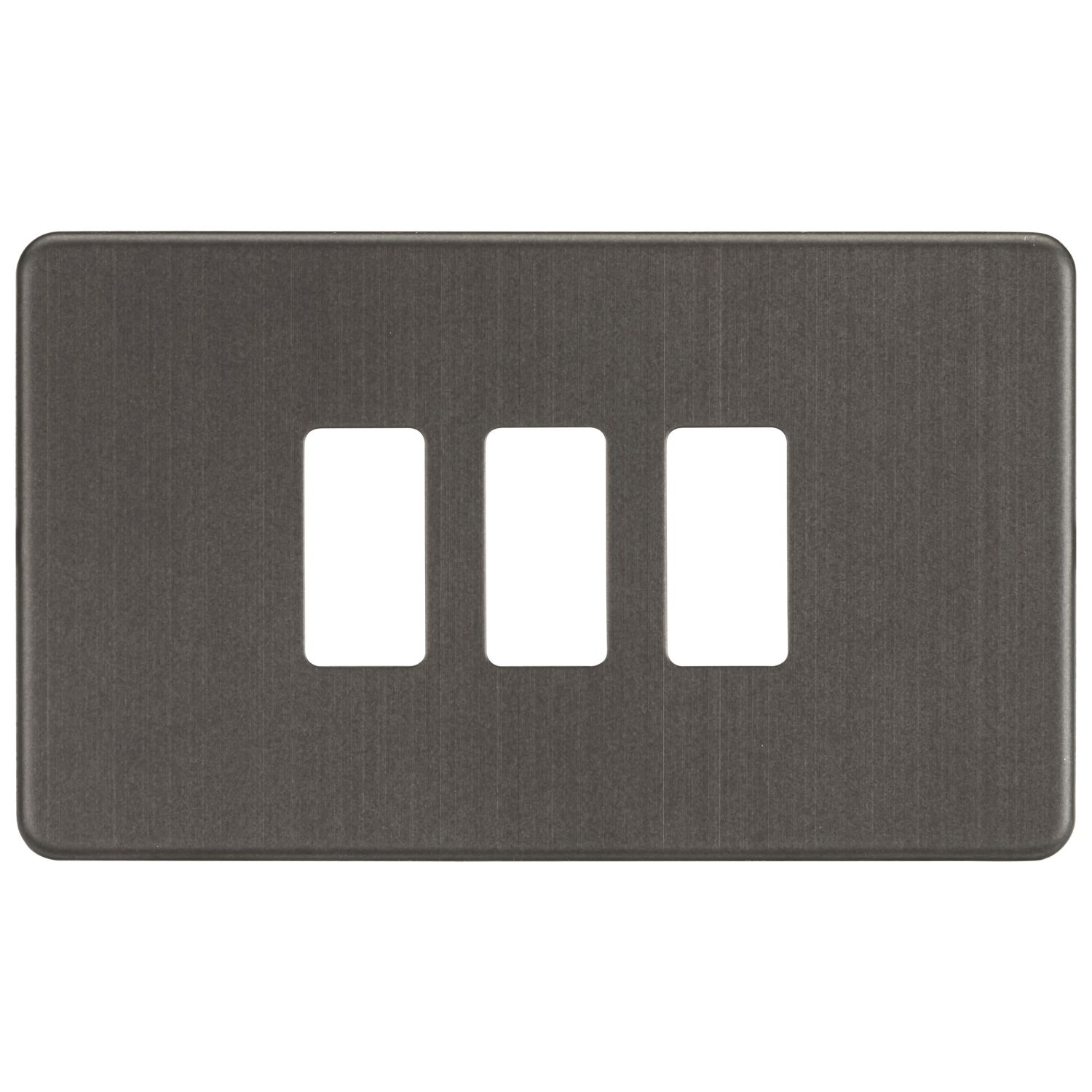 Knightsbridge 3-Module Grid Faceplate Smoked Bronze (601CR)