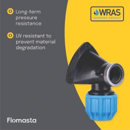 Flomasta  MDPE Wall Plate Elbow 25mm x 3/4"
