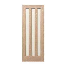 Modern 3-Clear Light Unfinished Oak Wooden Traditional Internal Door 1981mm x 686mm