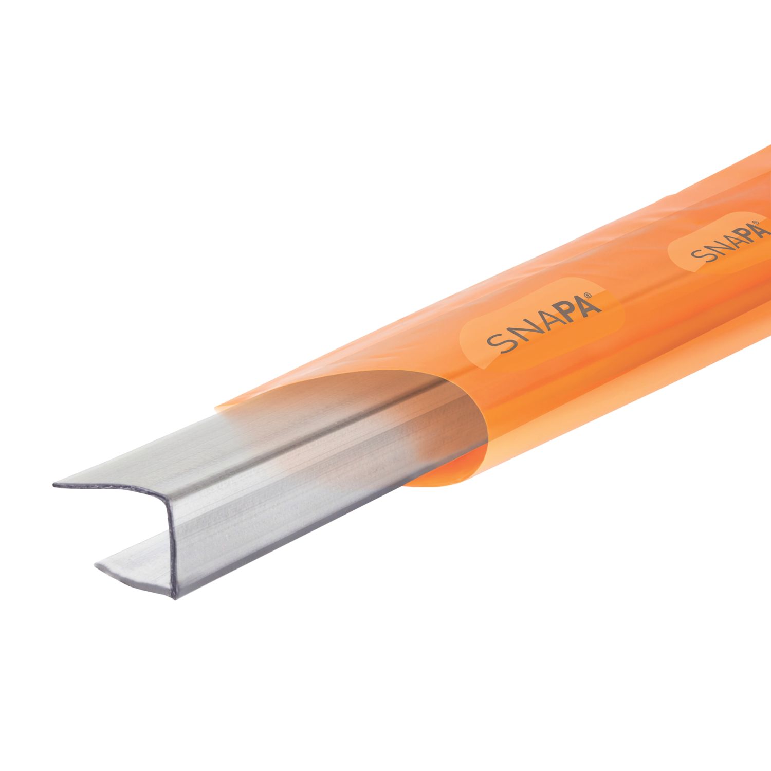 SNAPA Clear 10mm C-Section Glazing Bar 3000mm x 15mm (601FH)