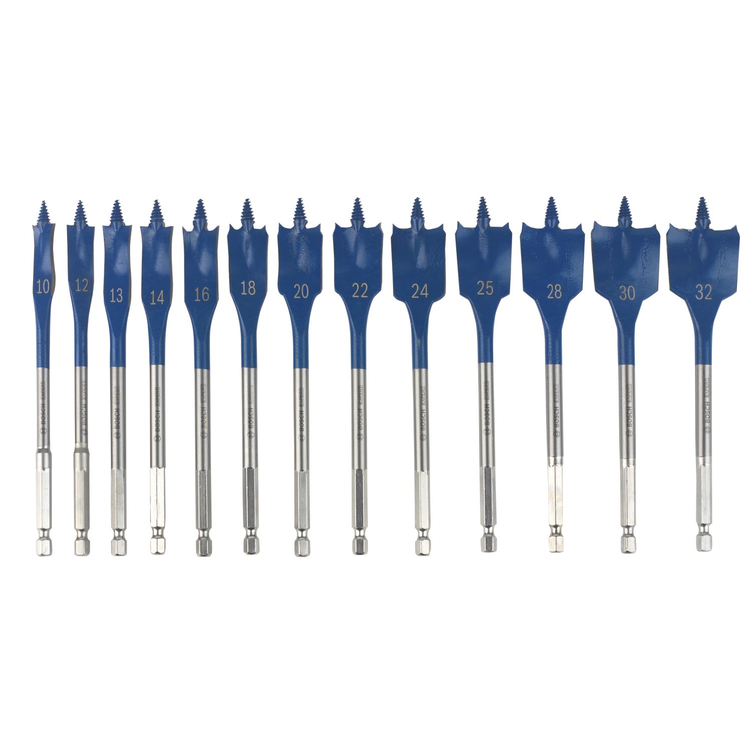 Bosch Expert SelfCut Speed Hex Shank Flat Wood Drill Bit Set 13 Pieces (601FW)