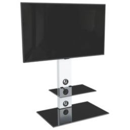 AVF Lesina FSL700LESW TV Stand Satin White Body/Black Glass