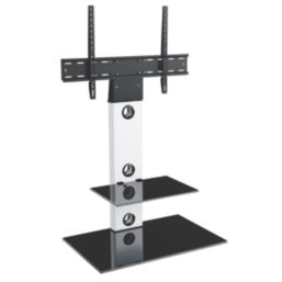 AVF Lesina FSL700LESW TV Stand Satin White Body/Black Glass