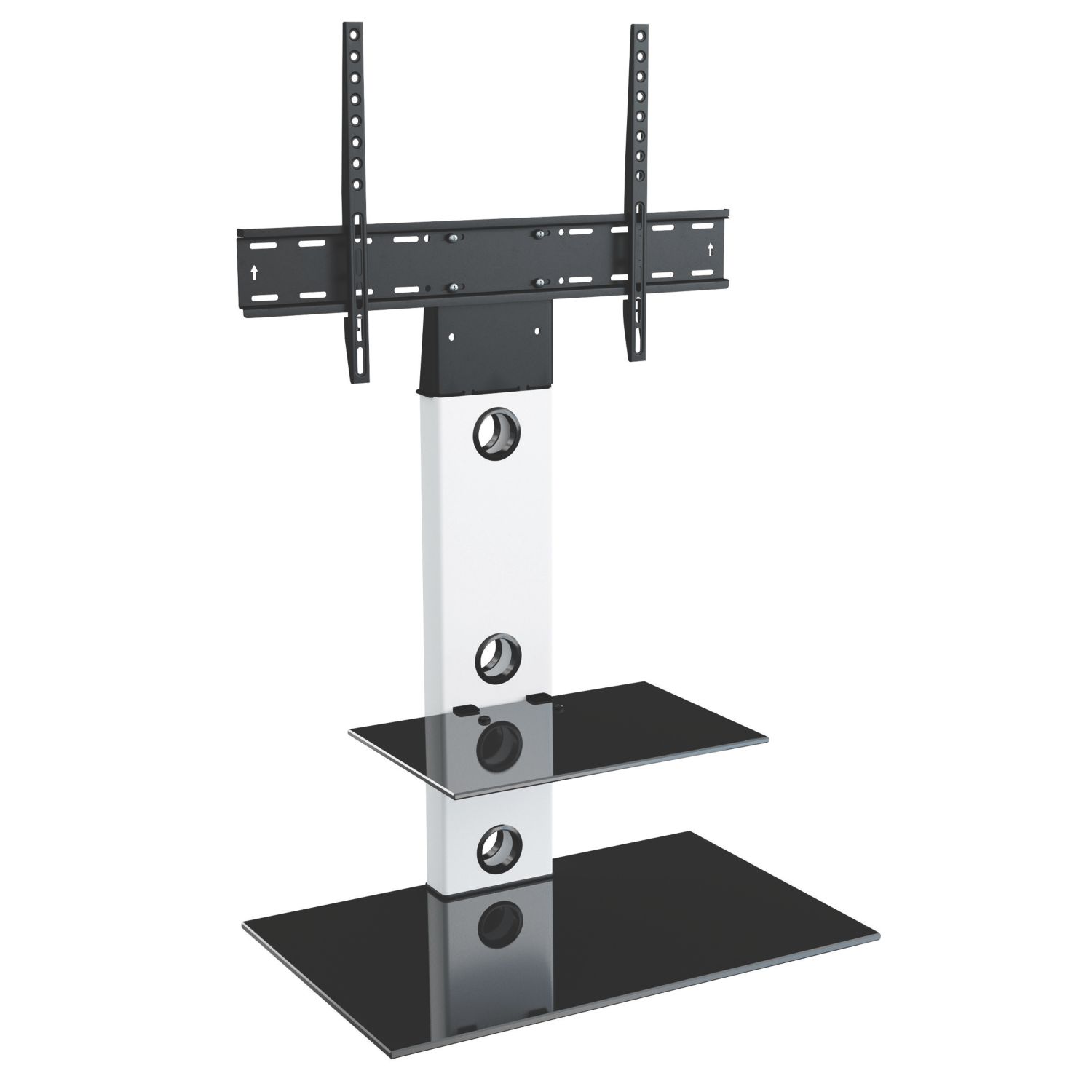 AVF Lesina FSL700LESW TV Stand Satin White Body/Black Glass (601HP)
