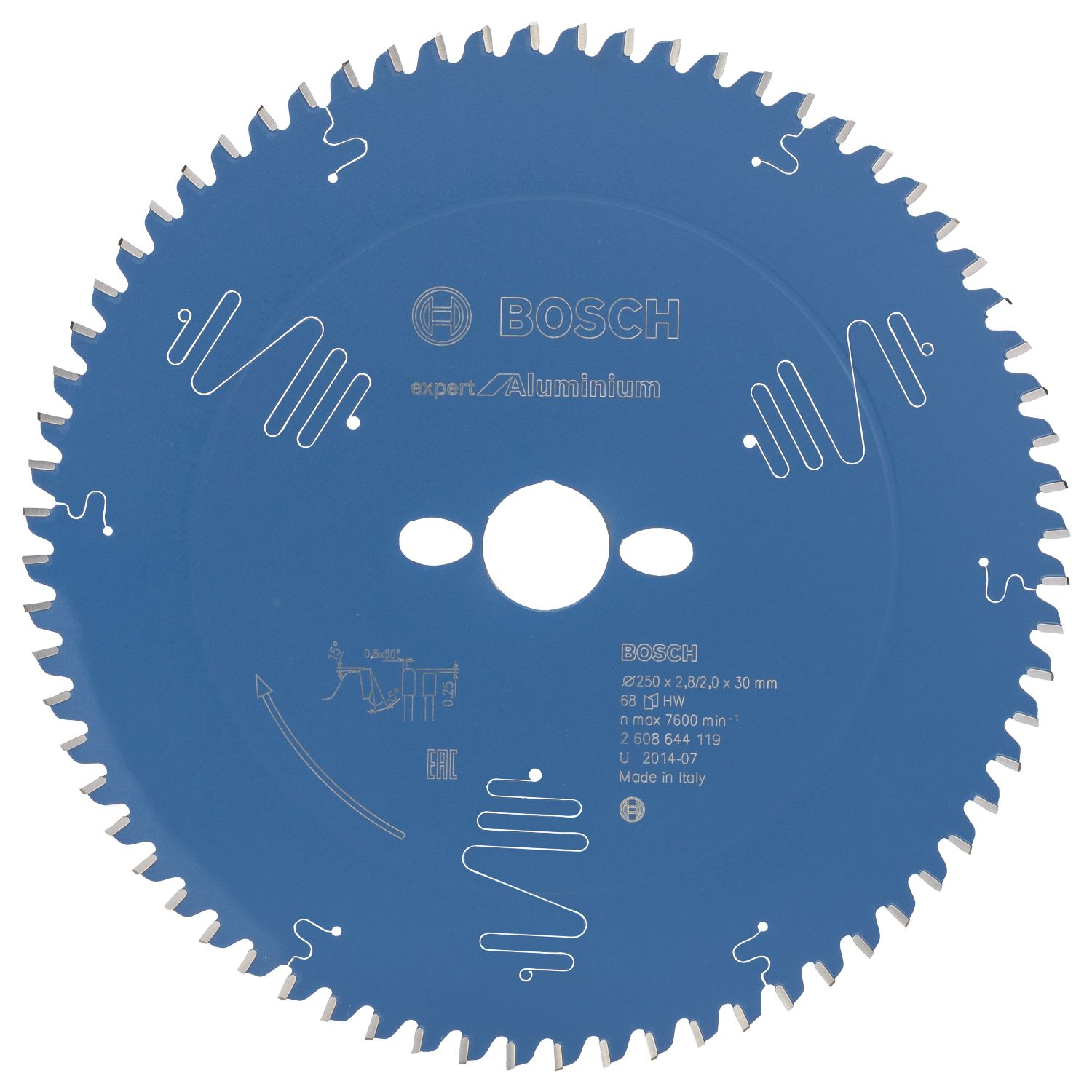 Bosch Expert Aluminium Circular Saw Blade 250mm x 30mm 68T (601KP)