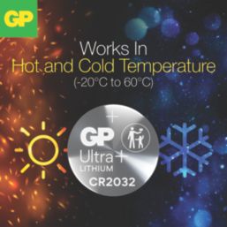 GP Batteries CR2032 3V Coin Cell Lithium Batteries 10 Pack