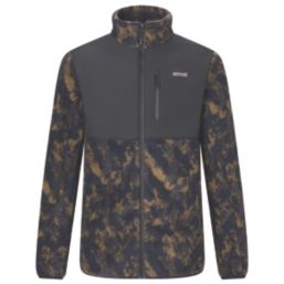 Regatta Morran Full Zip Fleece Textured Print/Black  Large 41-42" Chest