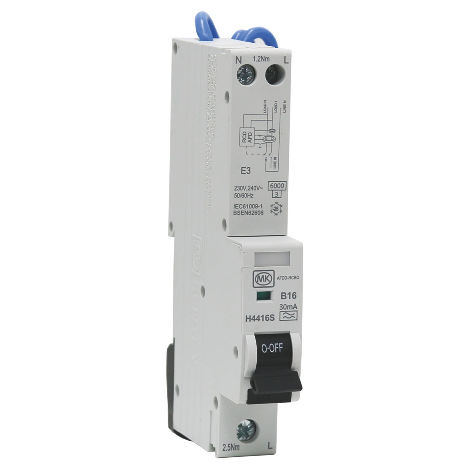 MK Sentry 16A 30mA Type A 1+N B Curve AFDD with RCBO (601PG)
