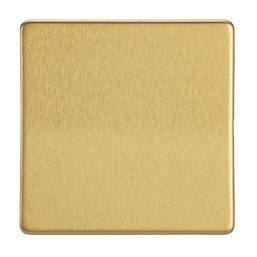 Contactum Lyric 1-Gang Blanking Plate Brushed Brass