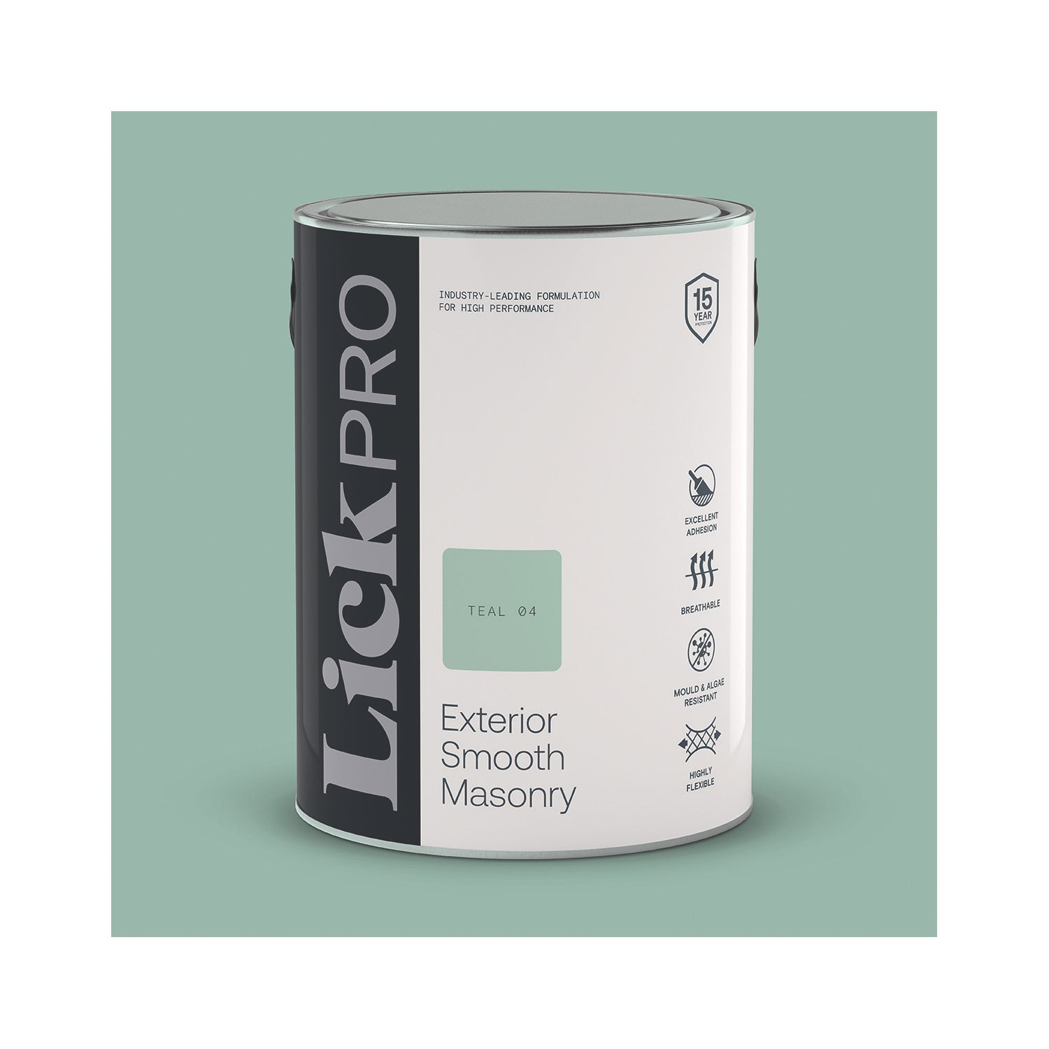 LickPro 5Ltr Smooth Teal 04 Masonry Paint (601TM)