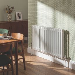 Flomasta 600mm x 1190mm 4175BTU White Horizontal 2 Column Radiator