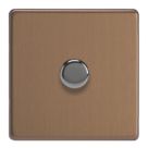 Varilight V-ProSmart 1-Gang 1-Way LED WiFi Dimmer Switch Brushed Bronze