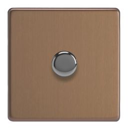 Varilight V-ProSmart 1-Gang 1-Way LED WiFi Dimmer Switch Brushed Bronze