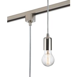 Knightsbridge Contemporary 1-Circuit Pendant for Track Lighting Brushed Chrome