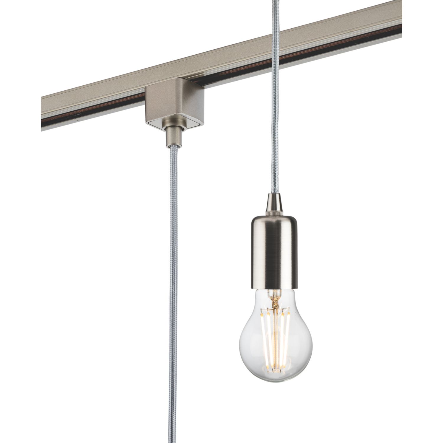 Knightsbridge Contemporary 1-Circuit Pendant for Track Lighting Brushed Chrome (602GA)