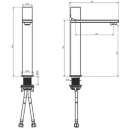 ETAL Saris High Rise Brushed Gold 284mm Standard Round Head Mono Basin Mixer Tap
