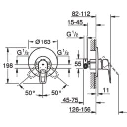 Grohe Start Loop Concealed Single Outlet Manual Chrome Mixer Shower Valve