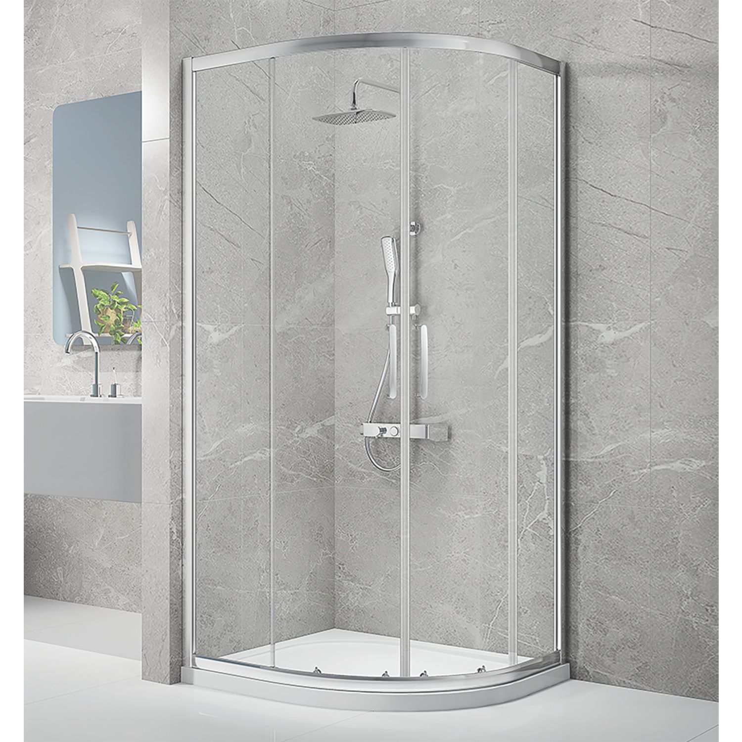 Triton Neo Eight Framed Quadrant Shower Enclosure Chrome 900mm x 900mm x 1900mm (602TK)