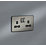 Knightsbridge  13A 2-Gang DP Switched Double Socket Black Nickel  with Black Inserts